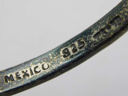 Taxco Mexico 925 Modernist Belt Buckle Hinged Bangle Bracelet 17.4g image number 4