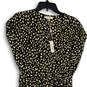 NWT Womens Black Ivory Polka Dot V-Neck Tie Waist Fit & Flare Dress Size M image number 3