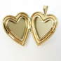 Vintage 14k Yellow Gold Etched Heart Locket Pendant 4.1g image number 3