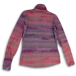 Womens Pink Dri-Fit Striped 1/2 Zip Pullover Activewear Jacket Size Large alternative image
