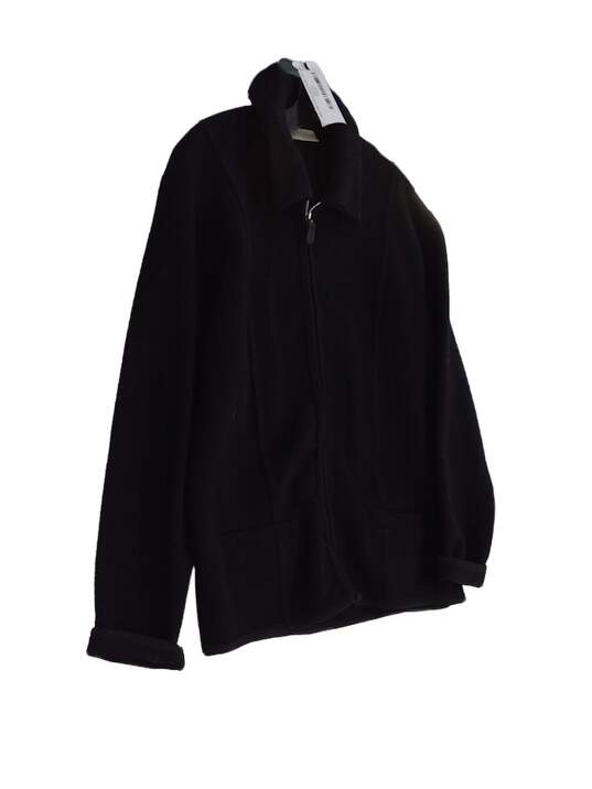Women's Black  Long Sleeve Full Zip Jacket Size Large image number 3