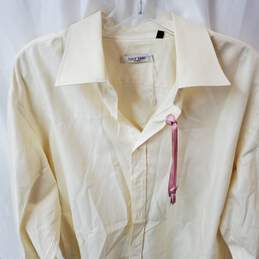 Luly Yang Couture Yellow Men's  Dress Shirt Button Up Size R 16 alternative image