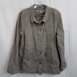 Eileen Fisher gray cotton jacket L