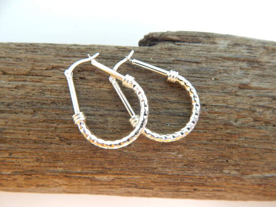 Bright Sterling Silver Minimalist Bracelet Hoops & Brooch 20.6g image number 2