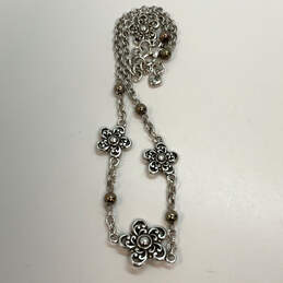 Designer Brighton Silver-Tone Flower Beads Adjustable Chain Necklace alternative image