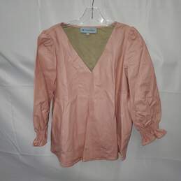 Tuckernuck Pink Faux Leather Pullover Top Size L