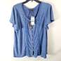 Cable & Gauge Women Blue Blouse XL NWT image number 4