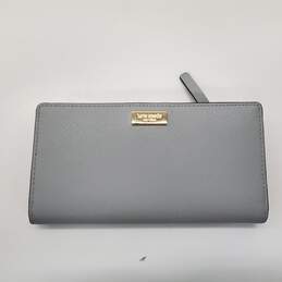 Kate Spade New York Gray Saffiano Leather Slim Clutch Wallet