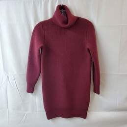 Michael Kors Turtleneck Red Wool Sweater Dress Size XS