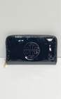 Tory Burch Black Patent Leather Zip Around Envelope Card Wallet image number 1
