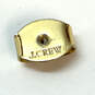 Designer J. Crew Gold-Tone Fashionable White Beaded Hoop Earrings image number 4