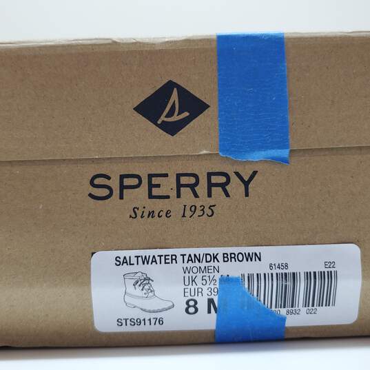 Sperry Saltwater Tan Waterproof Rain Boots Women's Size 8N With BOX image number 7
