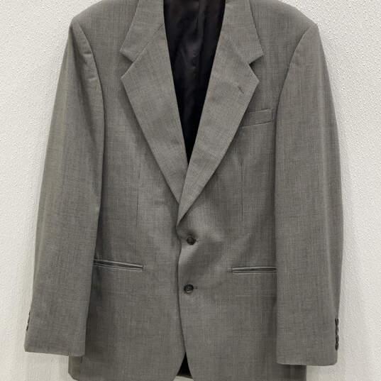 Mens Gray Long Sleeve Single Breasted Two Button Front Blazer Size 40 L image number 1