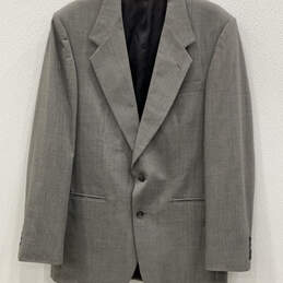 Mens Gray Long Sleeve Single Breasted Two Button Front Blazer Size 40 L