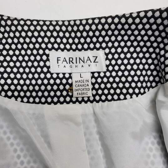Farinaz Taghavi Black & White Polka Dot Jacket Women's Size L image number 3