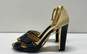 Kate Spade Patent Leather Color Block Ankle Strap Sandal Pump Heels Shoes 8 B image number 3