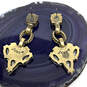 Designer J. Crew Gold-Tone Clear Crystal Leaf Cut Stone Drop Earrings image number 3
