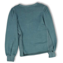 NWT Womens Blue Round Neck Long Sleeve Pullover Sweatshirt Size Medium alternative image
