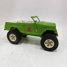 VTG 1970s Tonka Stump Jumper Jeep Green Pressed Steel Toy No Top