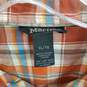 Marmot orange and blue plaid button up short sleeve shirt men's XL image number 2