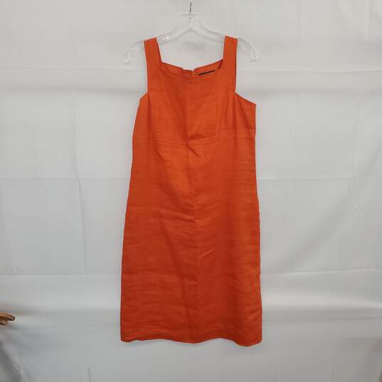 LAUREN Ralph Lauren  Orange Lined Sleeveless Midi Dress WM Size S image number 1