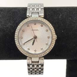 Designer Fossil ES3345 Silver-Tone Stainless Steel Analog Quartz Wristwatch