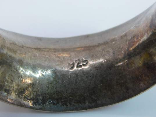ATI Mexico & Artisan 925 Concave & Hammered Textured Semi Hoop Post & Puffed Tube Hoop Earrings Variety 36g image number 5