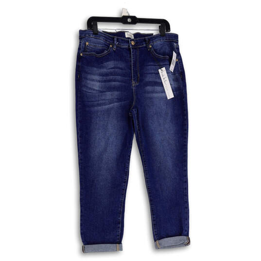 NWT Womens Blue Denim Medium Wash High Rise Skinny Leg Jeans Size 14 image number 1