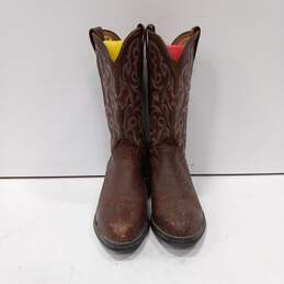 Tony Lama Brown Western Brown Leather Boots Size 9.5EE