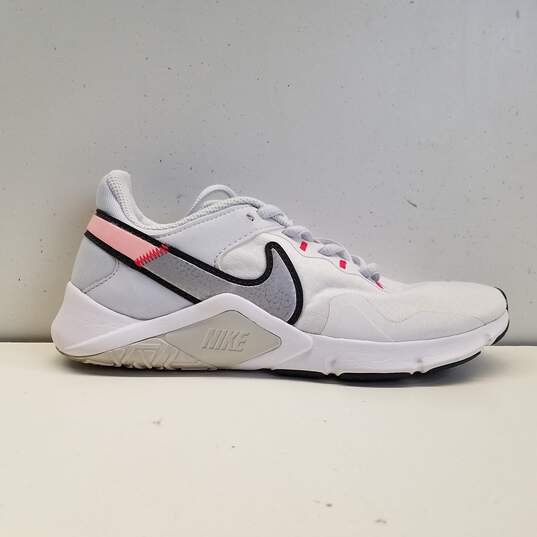 Nike Legend Essential 2 White Football Grey Crimson Athletic Shoes Women's Size 6.5 image number 1