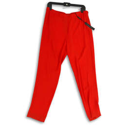 NWT Womens Red Flat Front Skinny Leg Side Zip Ankle Pants Size 8