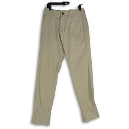 NWT Mens Khaki Flat Front Slash Pocket Straight Leg Chino Pants Sz 30W/32L