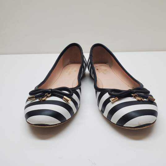 Kate Spade Willa Black & White Stripe Ballet Flats Size 7.5 image number 2