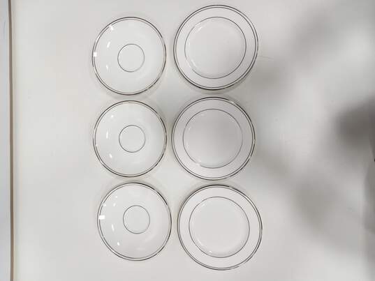 6pc Lenox Classic Collections Federal Platinum Dessert Plates and Saucers image number 1