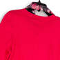 Womens Pink Long Sleeve Fringe Knitted Pullover Sweater With Scarf Size M image number 3