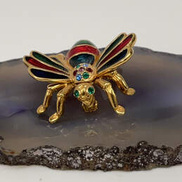 Designer Joan Rivers Gold-Tone Enamel Rhinestone Bumble Bee Brooch Pin