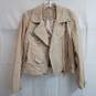 Blank NYC beige genuine leather jacket with silver hardware S image number 1