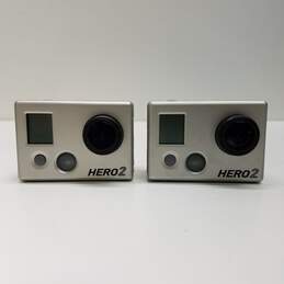GoPro HERO2 Action Camera Lot of 2 with Accessories