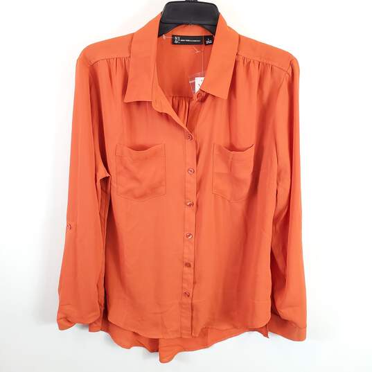 New York & Company Women Orange Blouse L NWT image number 1