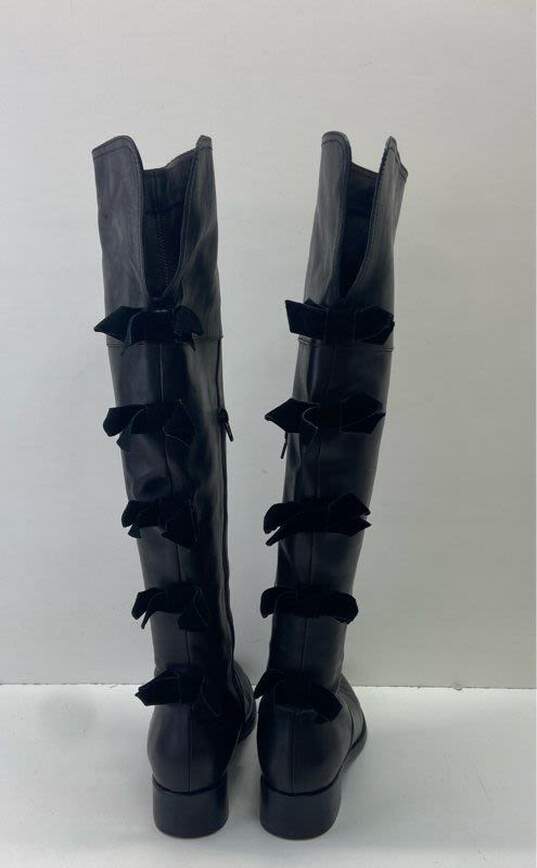 Sesto Meucci Leather Bow Back Boots Black 8 image number 4