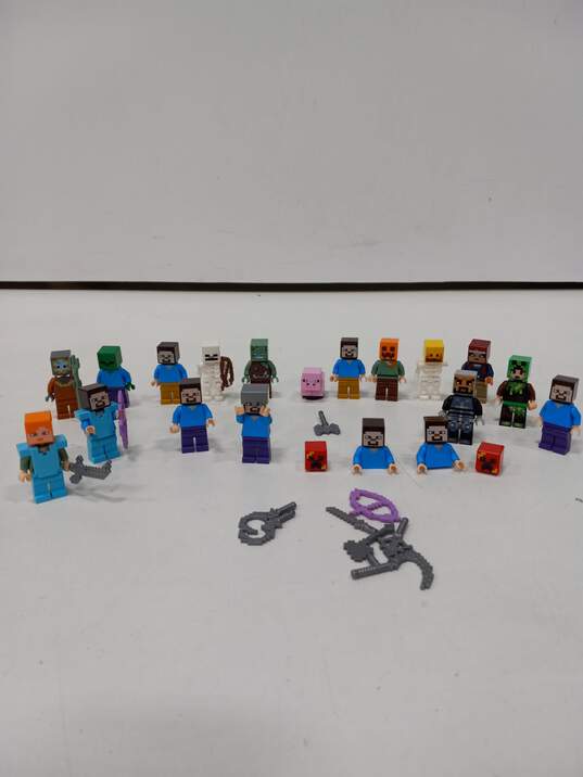21pc Bundle of Assorted Lego Minecraft Minifigures image number 1