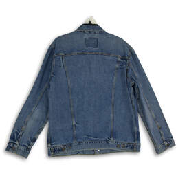 NWT Mens Blue Denim Pockets Long Sleeve Collared Button Front Jacket Sz XL alternative image