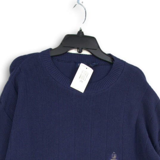 NWT Mens Navy Blue Long Sleeve Crew Neck Knitted Pullover Sweater Size L image number 3