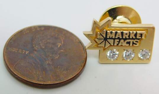10K Yellow Gold 0.25 CTTW Diamond Market Facts Service Pin 4.1g image number 5