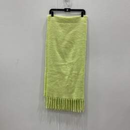NWT Madewell Womens Neon Green Fringe Rectangle Neck Scarf One Size alternative image