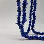 Sterling Silver Lapis Nugget 31 Inch Necklace 62.9g image number 6