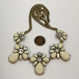 Designer J. Crew Gold-Tone Crystal Cut Stone Flower Statement Necklace alternative image