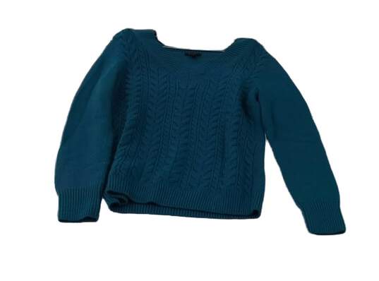 Talbots Womens Teal Knitted V Neck Long Sleeve Pullover Sweater Size Small image number 4