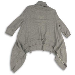 NWT Womens Gray Knitted Pockets 3/4 Sleeve Shawl Collar Cardigan Sweater M alternative image