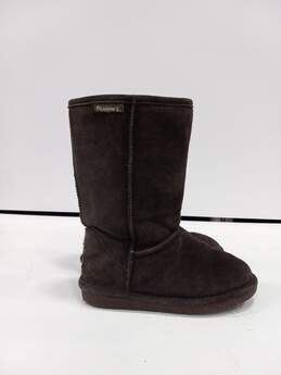 Bearpaw Women's Dark Brown Suede Shearling Boots Size 5